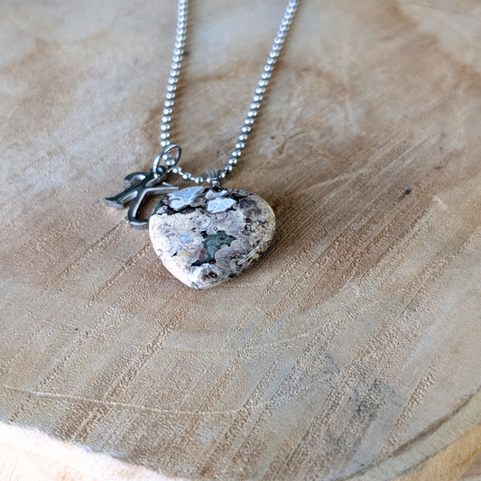 edelsteen ketting met initiaal