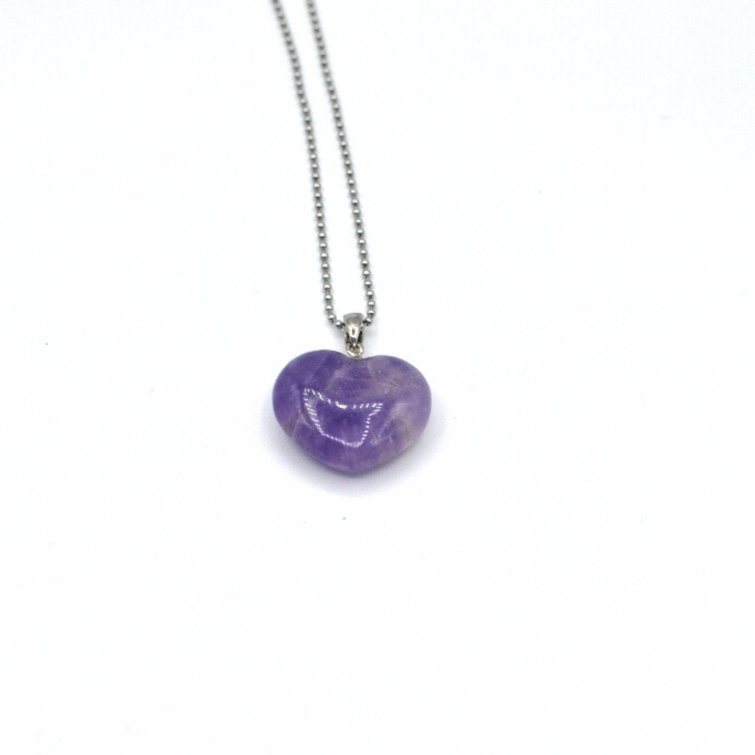 amethist harten ketting