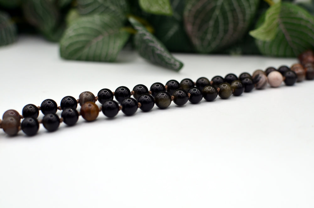 goud obsidiaan mala