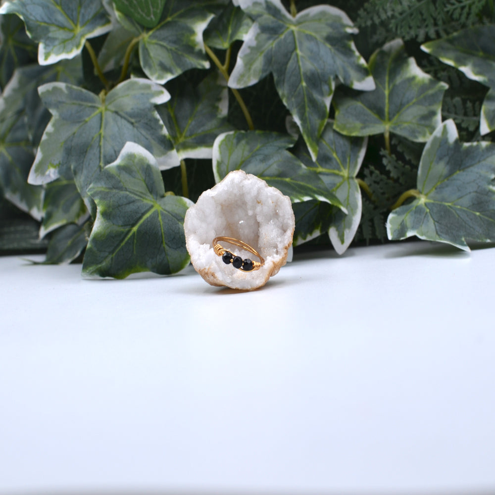 black onyx edelsteen ring
