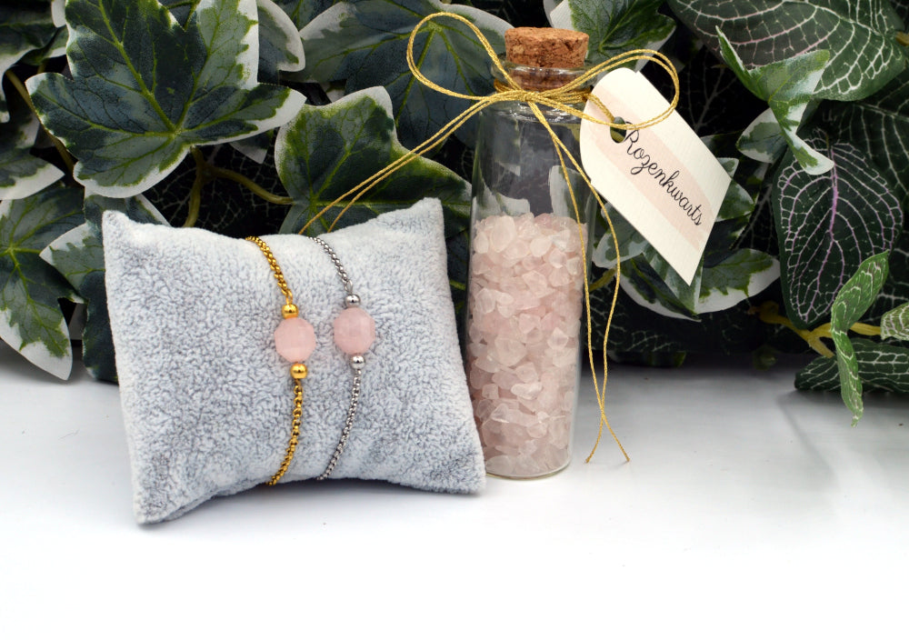 moeder en kind rozenkwarts set