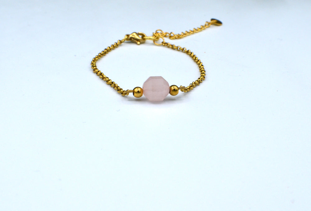 rozenkwarts moeder armband