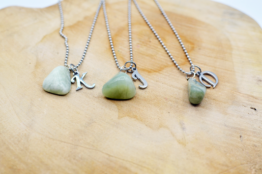 Jade initiaal ketting