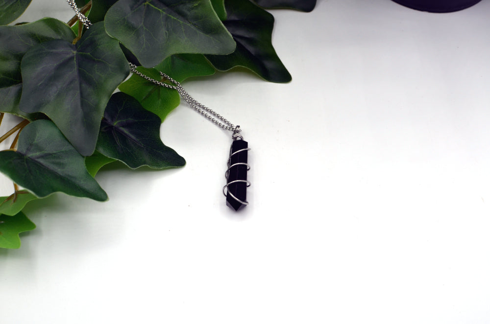 ketting met zwarte toermalijn hanger 