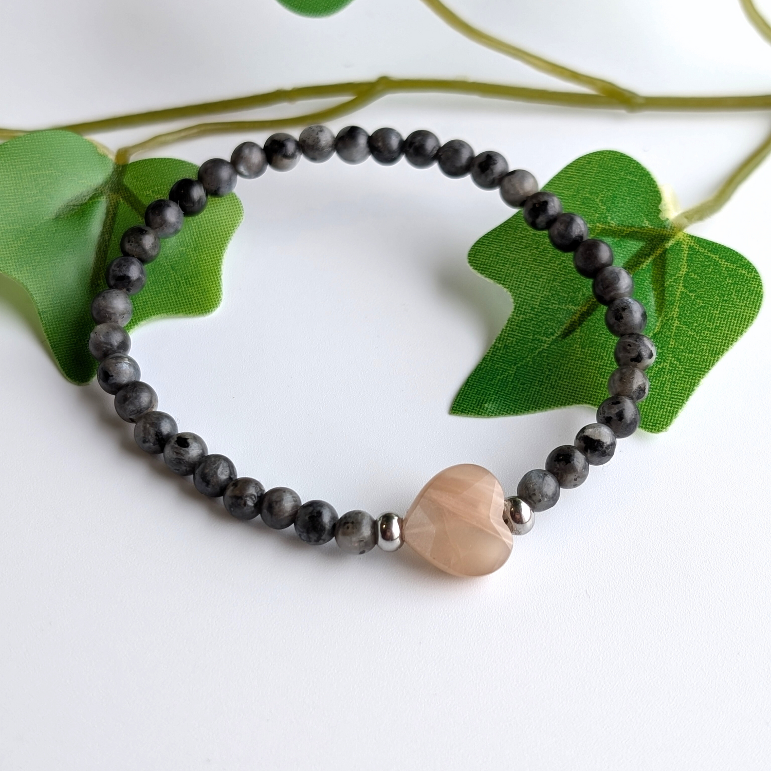 peach maansteen armband 