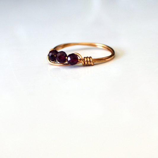 granaat edelsteen ring