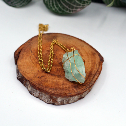Groene fluoriet ketting