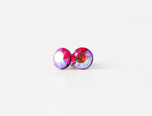 Rode Swarovski oorstekers
