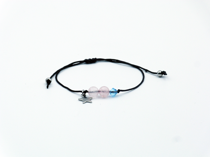 armband met kristal en rozenkwarts