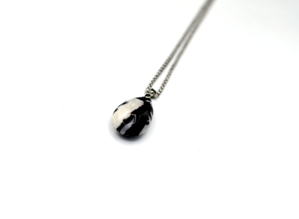 zebra jaspis rvs ketting 